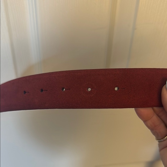 Ralph Lauren dark red suede Belt with Ornate Silver Buckle - Picture 6 of 6